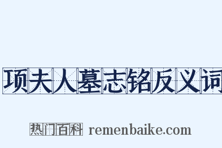 项夫人墓志铭反义词是什么意思的图片
